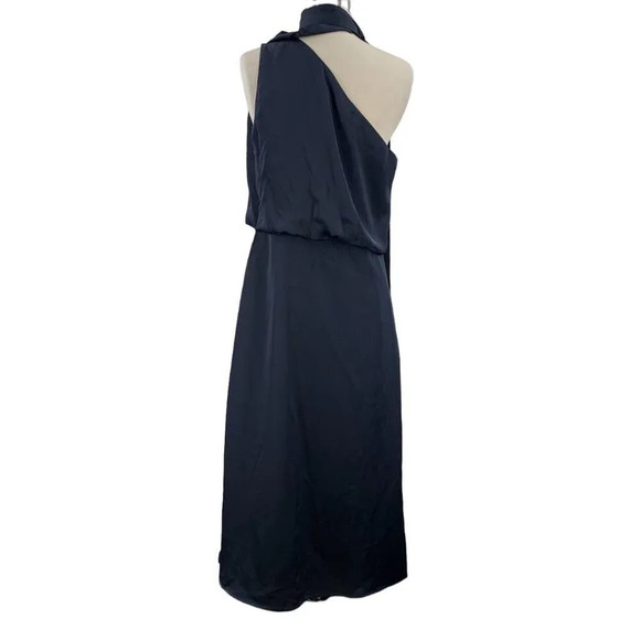 Amy Lynn Women's Gemma One-shoulder Satin Dress In Navy Blue Size M NWT - Picture 4 of 16